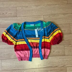 Alice + Olivia Multicolor Striped Crop Top